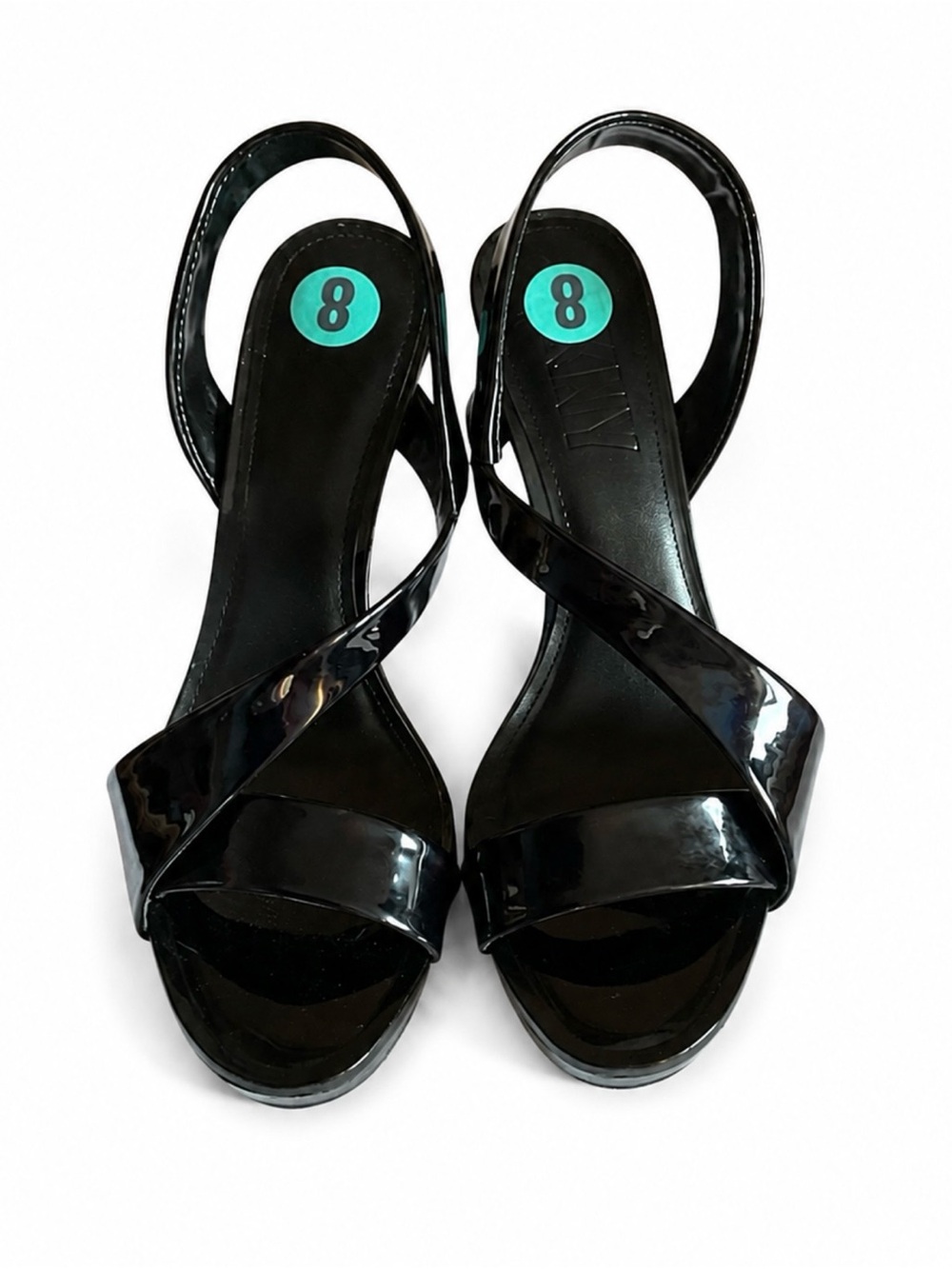NWT DKNY Madena Black Crisscross Heels Size 8